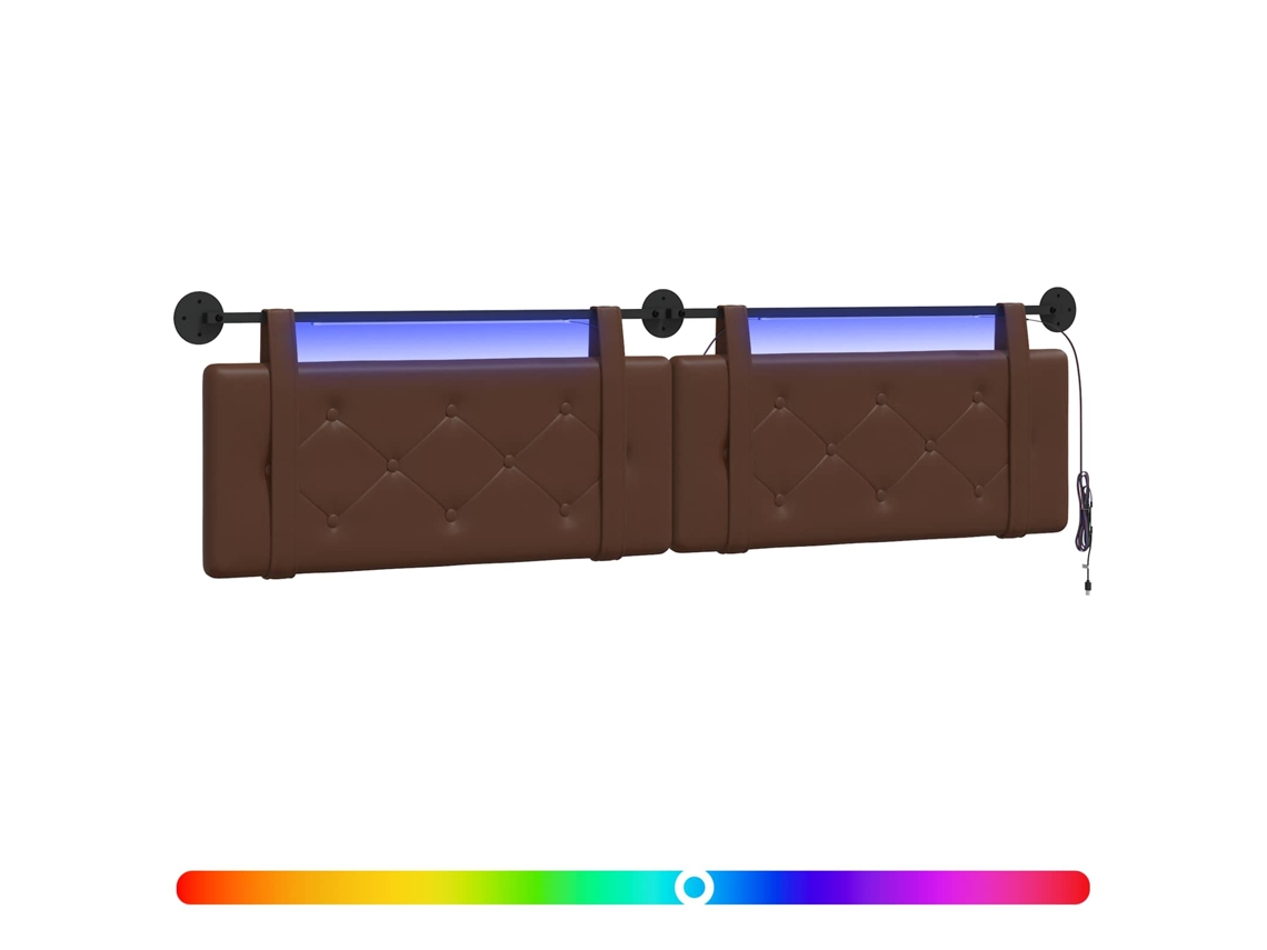 Conjunto 1 Cabeceira Vidaxl Castanho Couro Sintético (210 X 55 X 5 Cm)