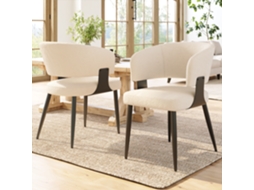 Cadeiras Flanela Bege/cinza , Ergonômicas, Luxo Leve. Ge (2 Un)