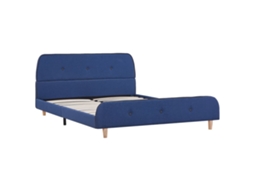 Estrutura de Cama 140x200 Cm Tecido Azul MAISON EXCLUSIVE