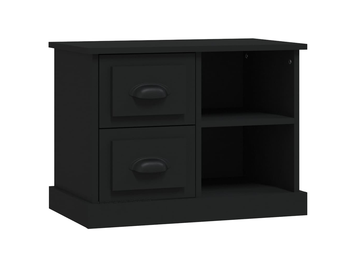 Bedside Cabinet, Bedside Cabinets Vidaxl Preto Madeira Processada (n/a)