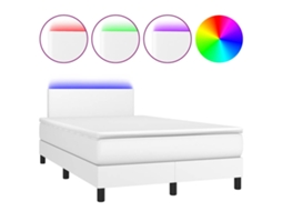 Box Spring Bed, Box Spring Beds Vidaxl Branco Couro Artificial (120 X 200 Cm)