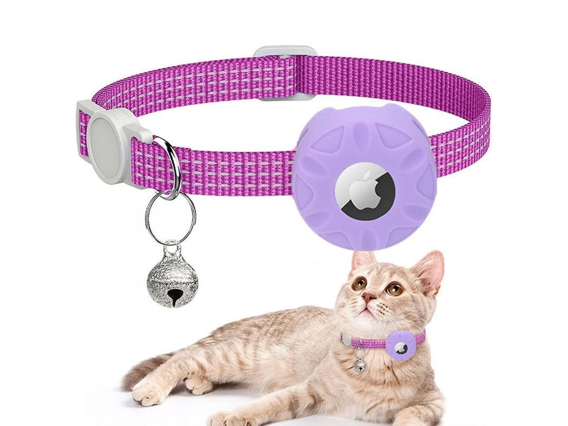 2026 collar para Gatos com Porta Airtag, Collar Reflexivo com Campainha e Fecho de Segurança Desprendível para Gatinhos e Cachorros Pequenos