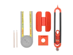 Kit 6 Ferramentas De Marcação Com Nível De Bolha Régua Protractor Para Carpintaria