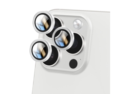 Película de Ecrã Cámara Lente para iPhone 16 Pro AVIZAR Vidro Temperado Prateado