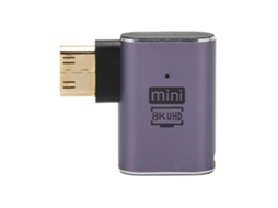 Adaptador Mini Hd Para Hd Ângulo Retto 8k 60hz 48gbps Indicador Led Para Laptop Câmera Tablet