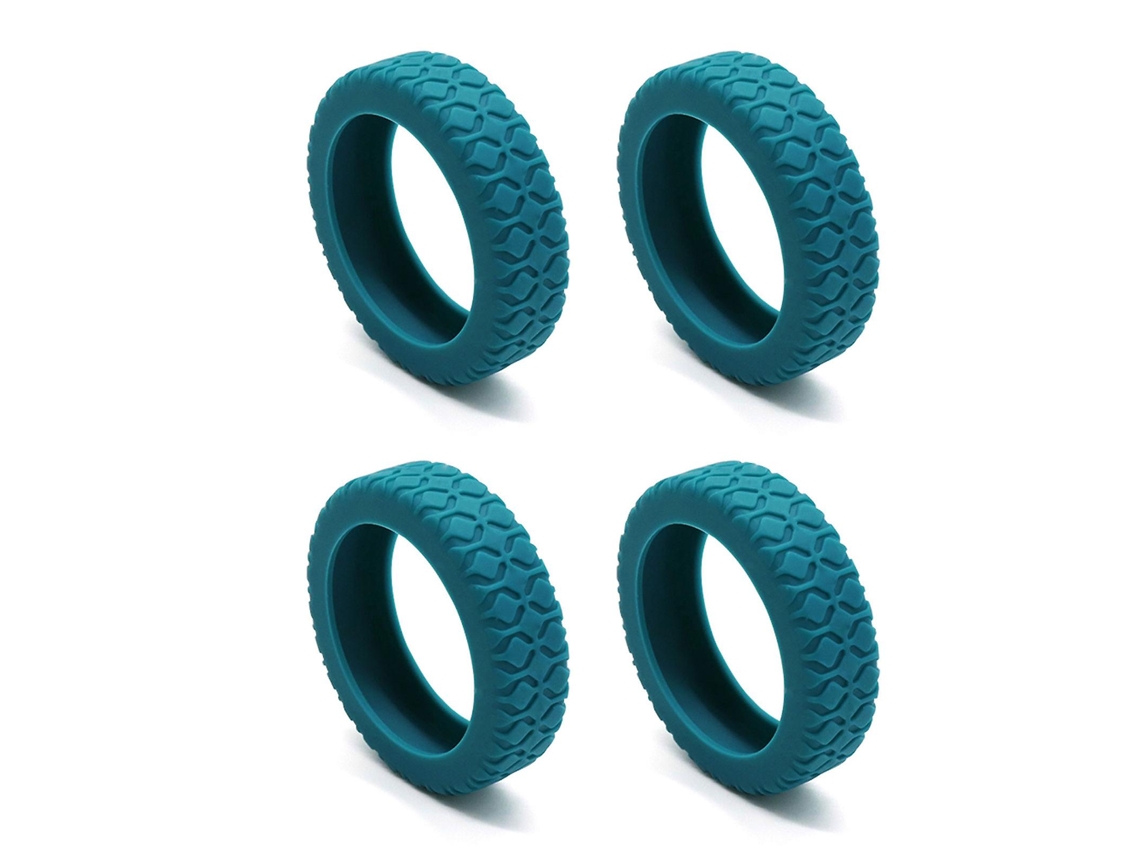 Capa de Silicone BRILVIBERA para rodas de malas, azul turquesa, 4 unidades