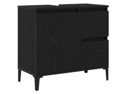 Conjunto 1 Armazenamento De Vanidade Vidaxl Preto Derivados De Madeira (65 X 33 X 60 Cm)