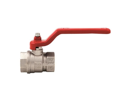 Válvula Esfera Latão F-F Manípulo Plano Vermelho 20X27 Pn30