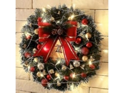 Guirlanda De Natal De 30 Cm Com Luzes Pré Iluminadas, Decorações De Natal, Porta Da Frente, Guirlanda De Pinho Artificial Jrcl Olysi Shop