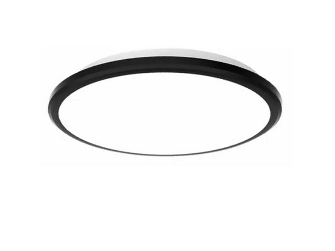 Lâmpada de Teto Led Preta 300mm À Prova d'Água para Quarto Banheiro Balcão S/MARCA