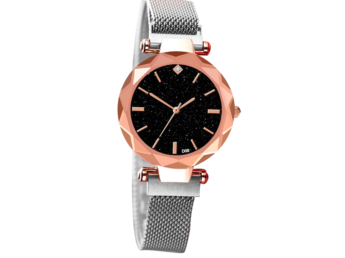 Relógio de Pulso Analógico com Pulseira de Aço Estilo Moderno e Movimento de Quartzo Prata