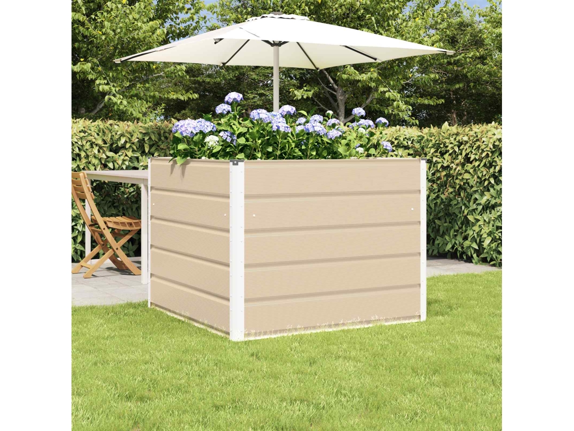 Vidaxl Floreira Ivory 100 X 100 X 75 Cm Aço