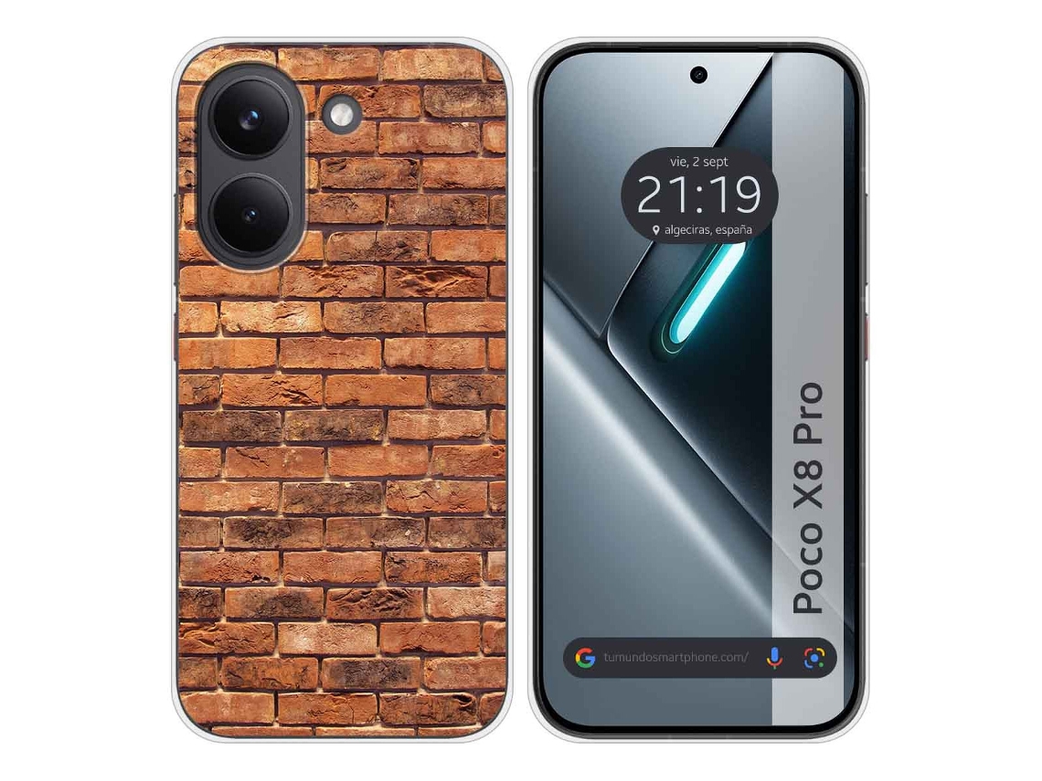 Capa Tumundosmartphone De Silicone Para Xiaomi Poco X8 Pro 5g Com Design De Tijolos 4 Desenhos