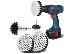 2026zentro-4 Escovas De Limpeza Rotativas 2/3,5/4/5 Polegadas Com Pontas Suaves Para Furadeira Elétrica Lar Cozinha Banheiro Tapetes Branco