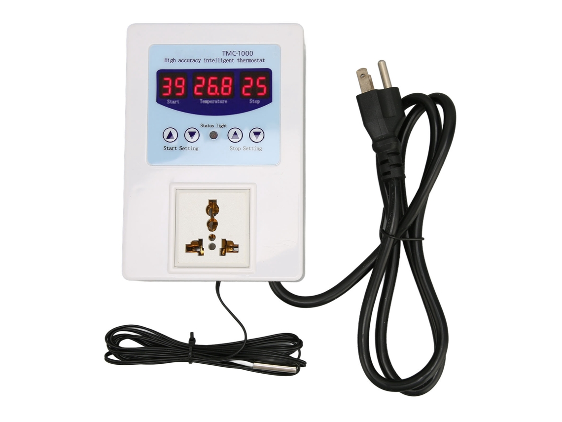 Mali controlador de Temperatura Digital Led com Plug e Play À Prova D'água para Aquários e Criação 110‑240v Plug Us