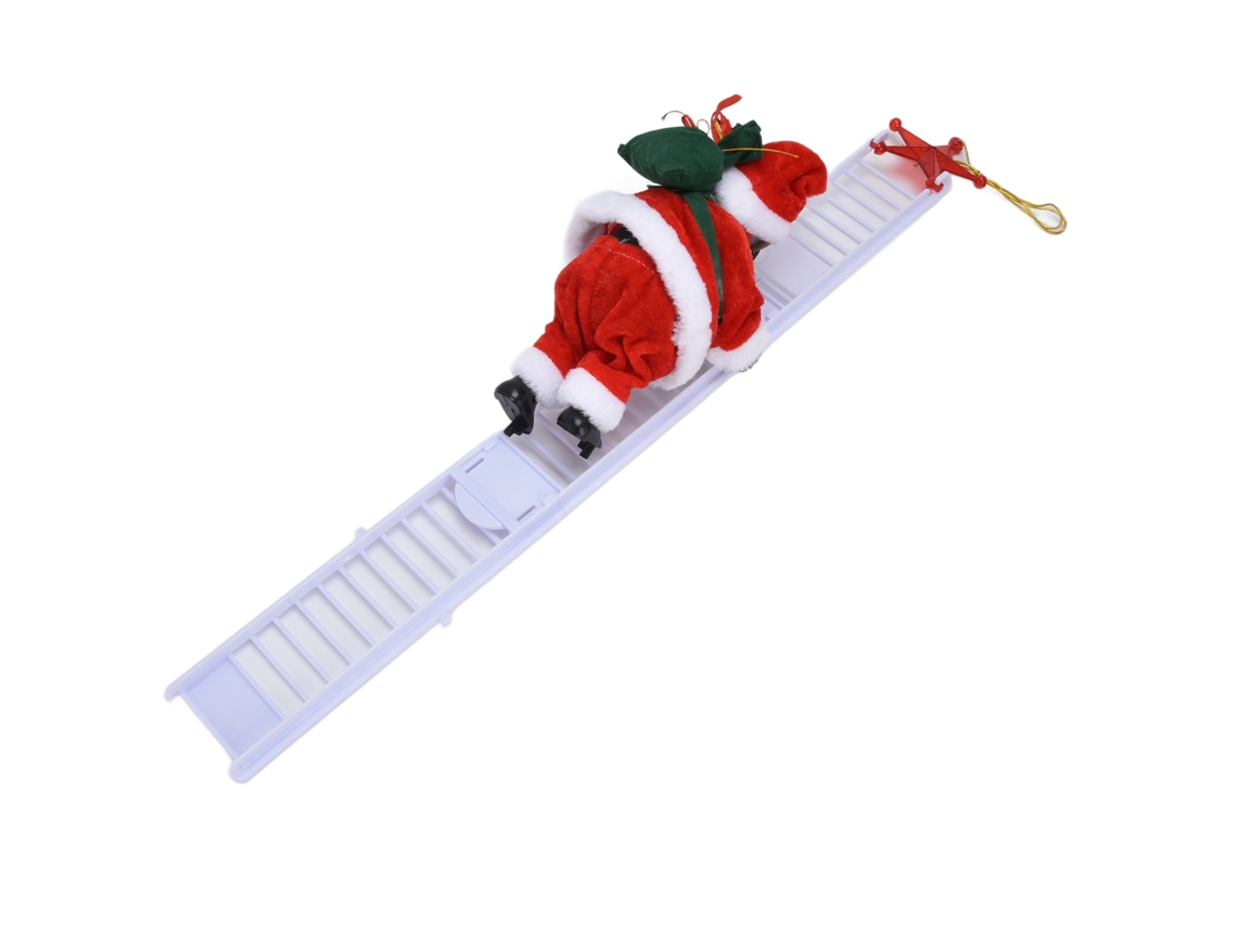 Primerox papai Noel Elétrico com Escada Branca Boneca de Natal Decorativa para Crianças 3+