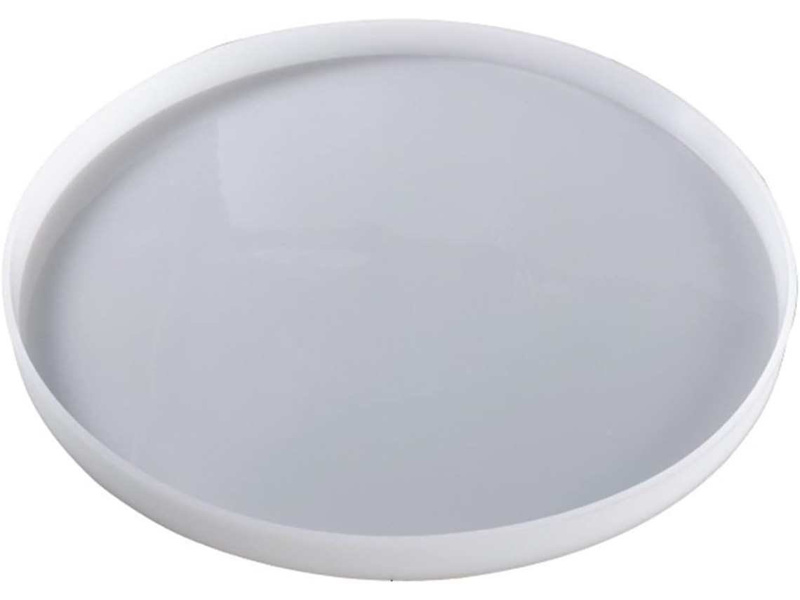 Molde De Mesa Em Resina - Bandeja Redonda Grande - Molde De Silicone Para Fabricação De Mesas E Artesanato.
