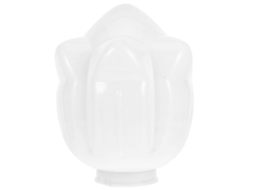 Pantalla acrílica resistente a la intemperie en forma de lirio, moderna y elegante, globo blanco, para farolas de exterior. - aquaforge
