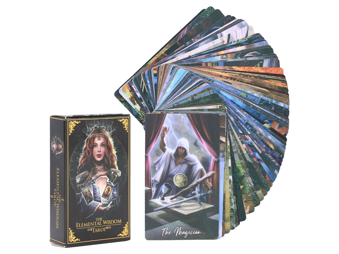 Ats 78 Piezas/mazo Barajas de Tarot The Elemental Wisdom para Adultos Juego Interactivo Fiesta