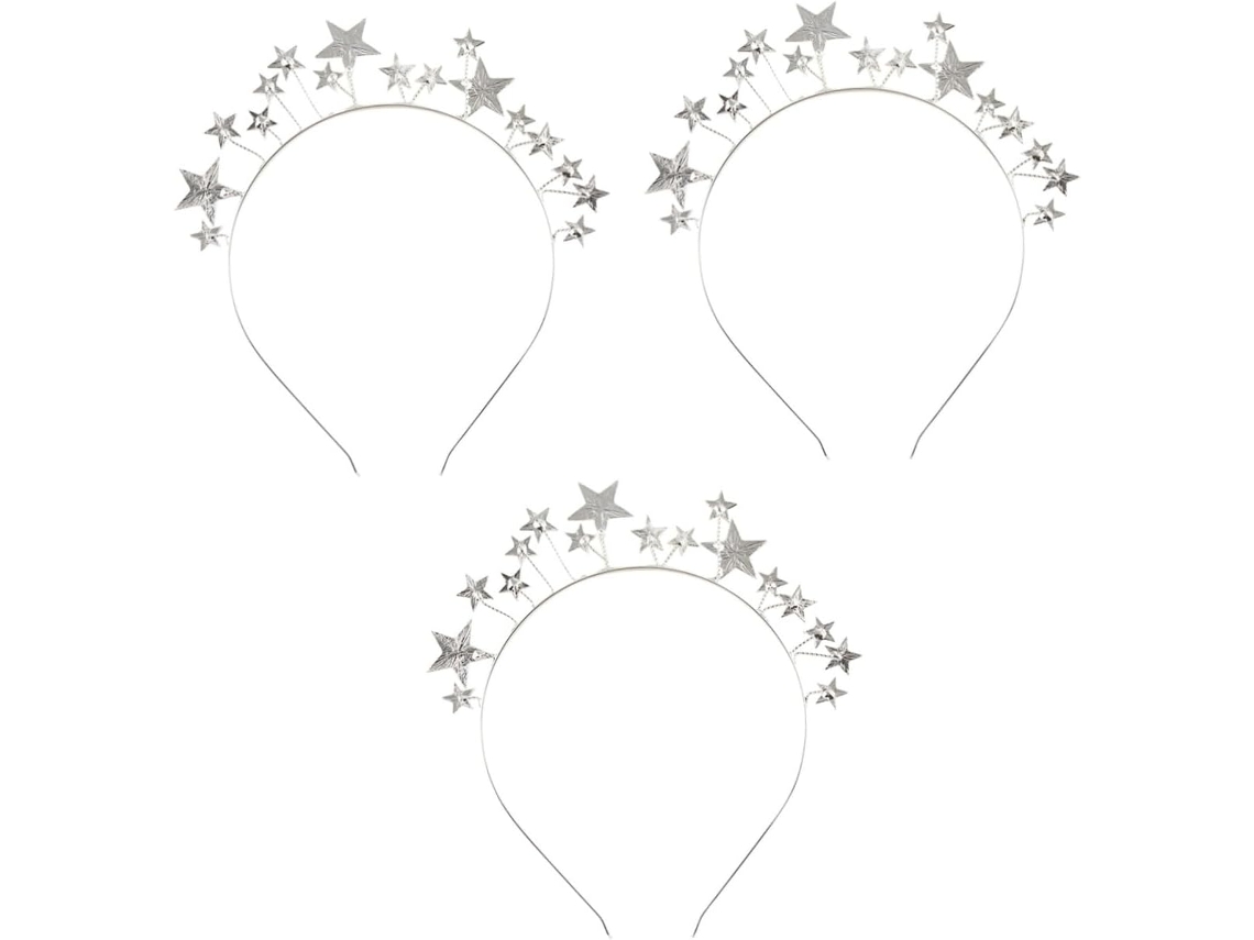 Conjunto De 3 Tiaras Grossas Para Mulheres, Modernas Com Strass Metálicos Para Decoração De Festas De Casamento.