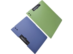 Prancheta de plástico A4 azul e verde, conjunto de 2 unidades, ideal para organizar documentos e colar objetos.