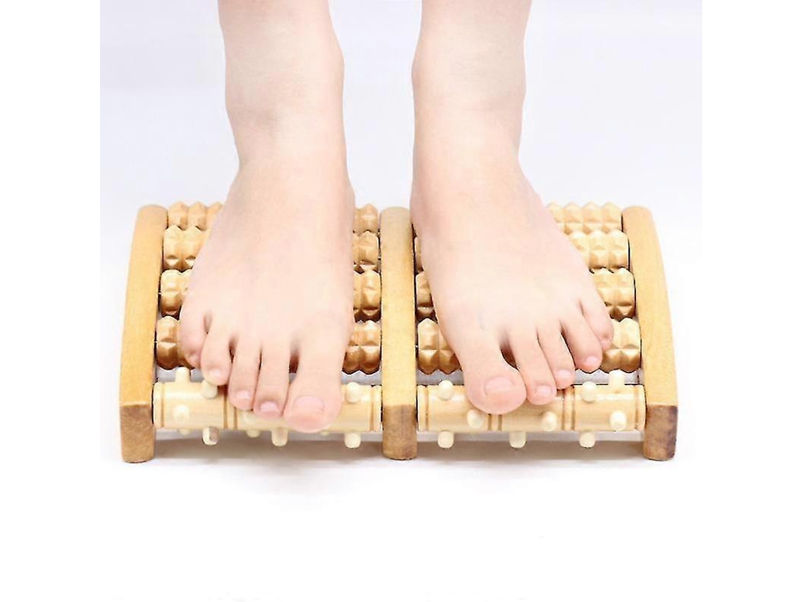 Rolo De Massagem Duplo Para Os Pés - Alivia Esporões De Calcâneo, Solas, Estresse E Fascite Plantar, Ferramenta De Madeira Relaxante E Saudável Para