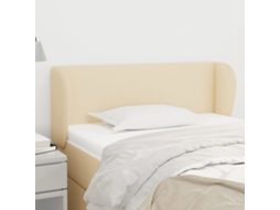 Vidaxl Cabeceira De Cama C/ Abas Tecido 103x23x78/88 Cm Creme