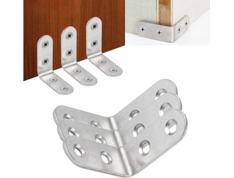 Chapa angular de aço galvanizado faça você mesmo com bordas rasgadas 100 peças (80x80mm)