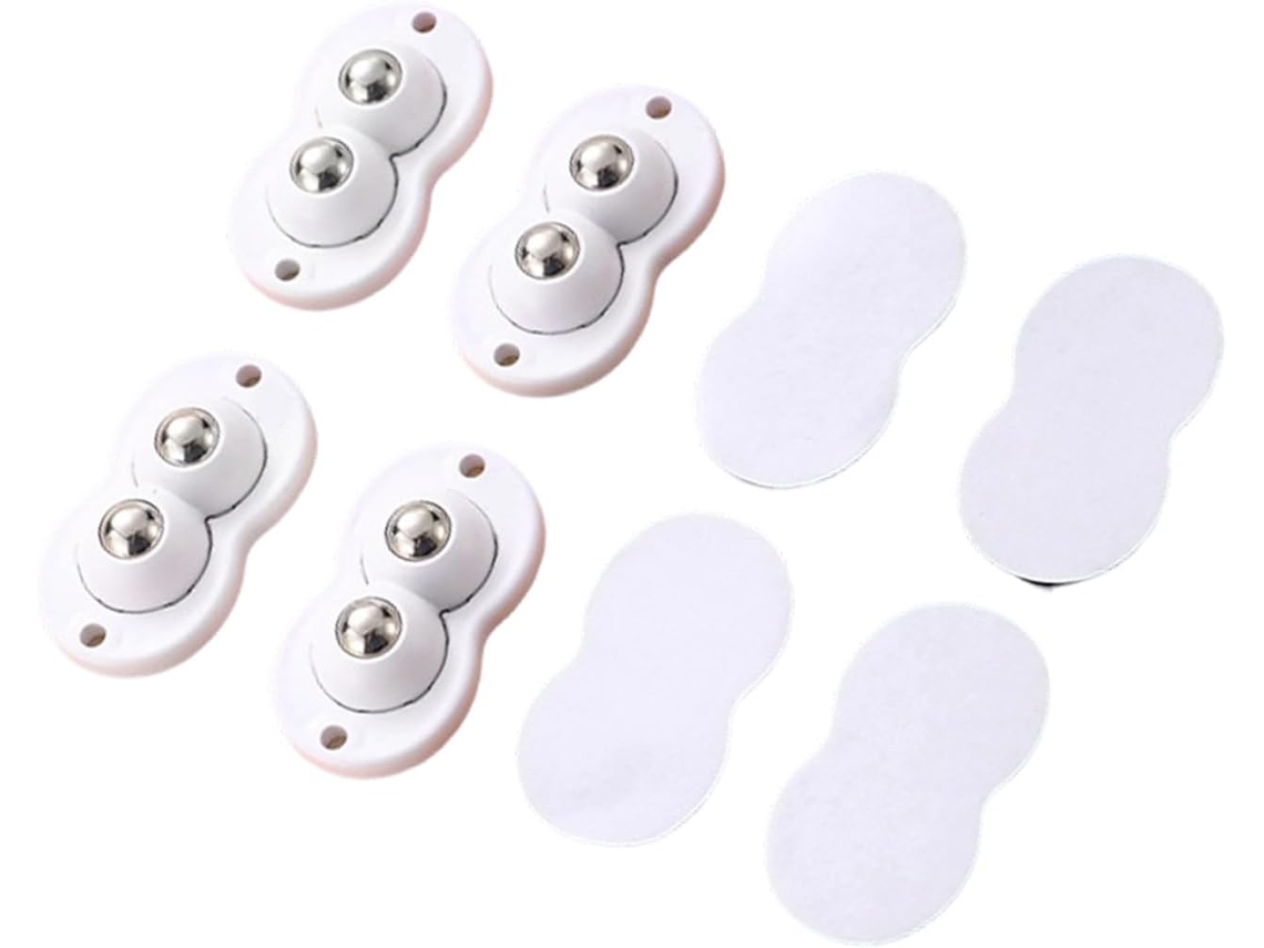 Conjunto De 4 Rodízios Robustos Com Reforço Metálico Para Maior Estabilidade Em Armários Arquivo Adesivos Garantem