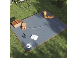 Vidaxl Toalha De Piquenique Com Estacas 205x155 Cm Cinzento E Laranja