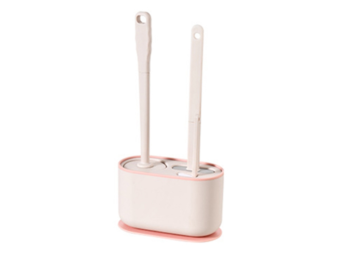 Escova sanitária de silicone com cabeça multifuncional 3 em 1, suporte de secagem rápida, branco | AQUAFORGE