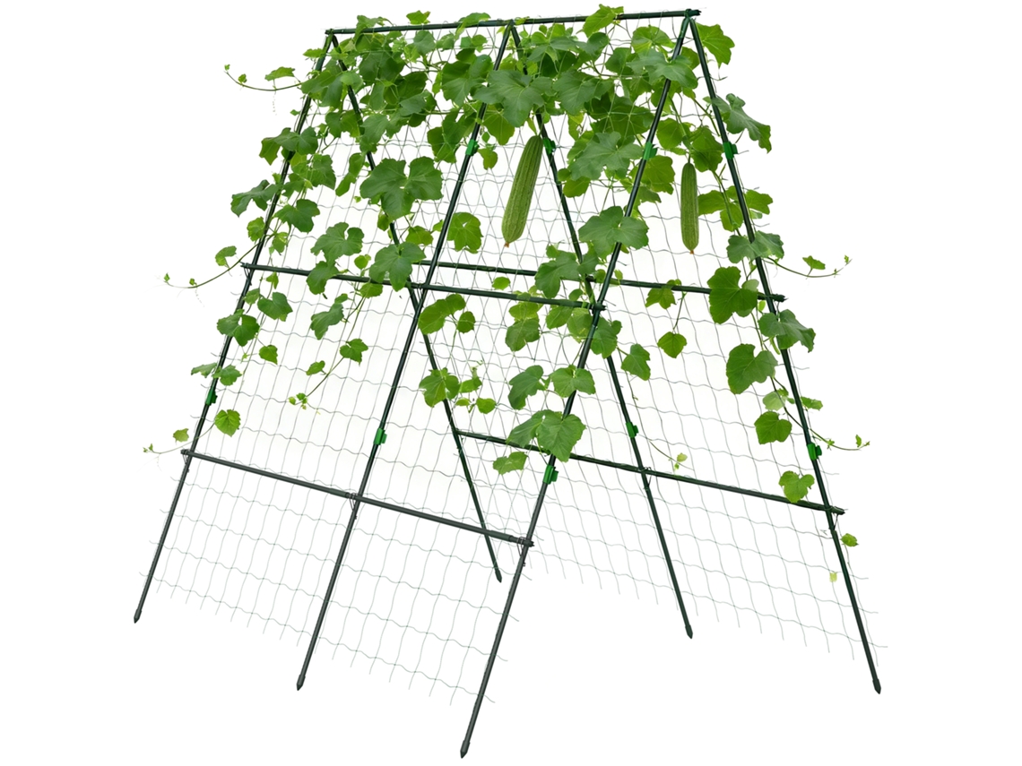 Treliça de Jardim Triangular S/MARCA para Plantas com Estrutura em Aço 180x100x180 Cm