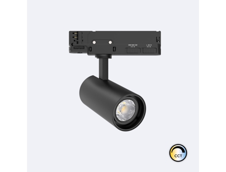 Foco Carril Led Trifásico 20W Fasano Cct no Flicker Regulável Preto