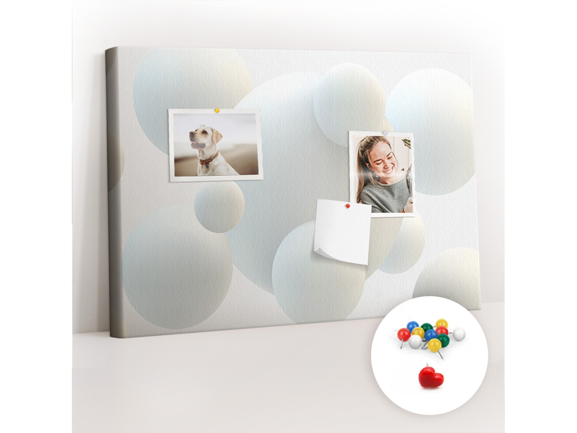 Quadro De Cortiça Com Impressão Abstração De Bolas Para A Sala De Estar Espelharte (60x40 Cm)