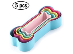Set De Moldes De Hueso Para Perro De Acero Inoxidable Colorido 5 En 1 Bpa Free Para Galletas Y Pasteles