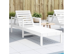 Vidaxl Espreguiçadeira 199,5x62x55 Cm Madeira De Pinho Maciça Branco