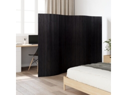 Vidaxl Divisória Largura 250 Cm Altura 165 Cm Bambu Preto