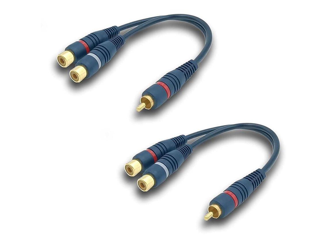 Cabo Divisor de Áudio Rca em Y AQUAFORGE, 20 Cm, com 1 macho e 2 fêmeas