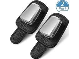 2 Pacotes de Aro Universal para Óculos no Visor do Carro (preto)