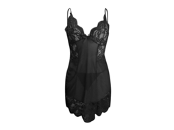 Lingerie De Calcinha Transparente Sexy Para Mulheres Com Alças, Pijama De Noite De Alta Qualidade Negro