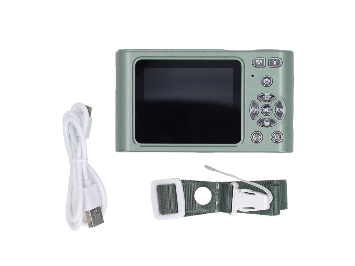 Câmera digital de 48 MP com foco automático, resolução 2.5K e zoom de 16x, ideal para vlogs e bolsas inteligentes.