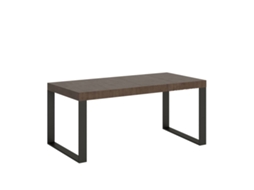 Mesa de Jantar Extensível 90X90/246 Cm Tecno Premium Nogueira Quadro Antracite ITAMOBY
