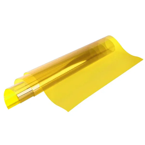 Película Adesiva Decorativa Transparente Para Vidro De Janela, Proteção Solar Anti, Uv, Pet, 60x100cm, Amarela