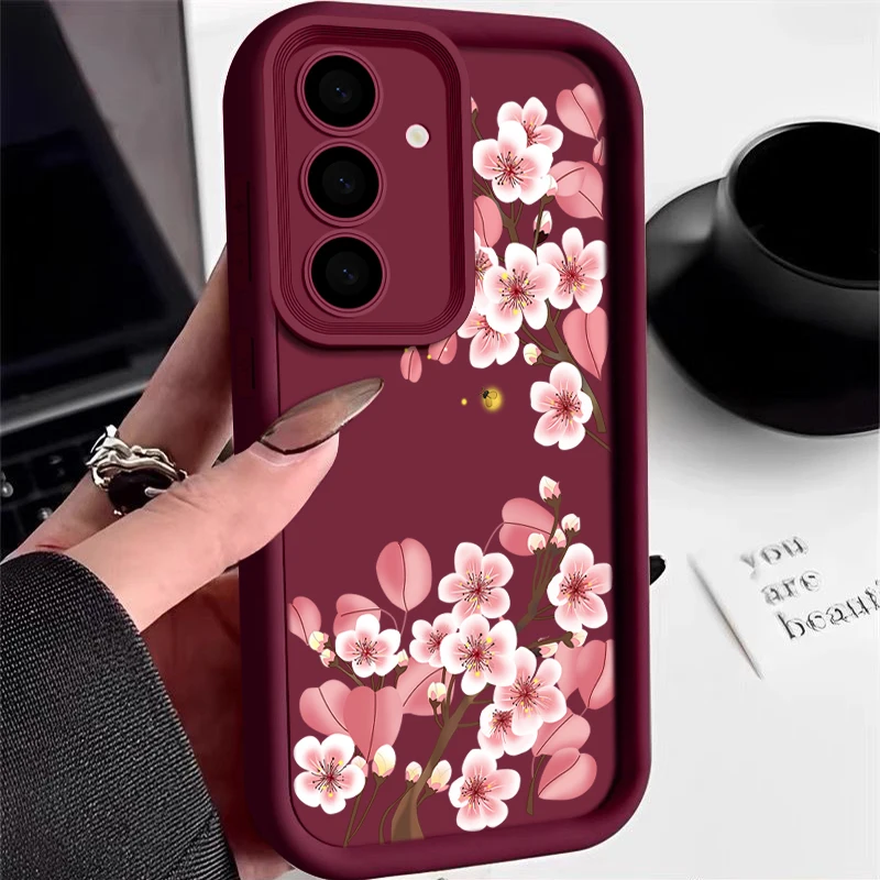 Capa Para Celular Samsung S24 Fe Rosa Pêssego (bordô)
