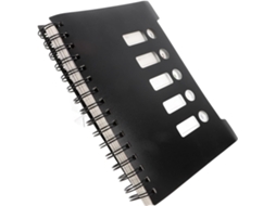 Caderno Espiral Preto com Divisórias em Pp, 150 Folhas Pautadas, Organiza Anotações Escolares e Planejamento D