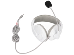 Aetheria fone de Ouvido Gaming com Microfone, Plugues Multifuncionais, para Computador e Celular, Branco