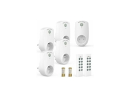 Conjunto De 5 Tomadas Programáveis​​ Com Controle Remoto Sem Fio, 2 Controles Remotos Inclusos, 2 Pilhas(comprimento Máximo Permitido)