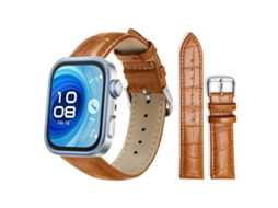 Bracelete para Huawei Watch Fit 4 Pro / Fit 4 / Fit 3 Couro com Fivela de Pino e Textura de Bambu Marrom Claro XIAOMOYU (20mm)