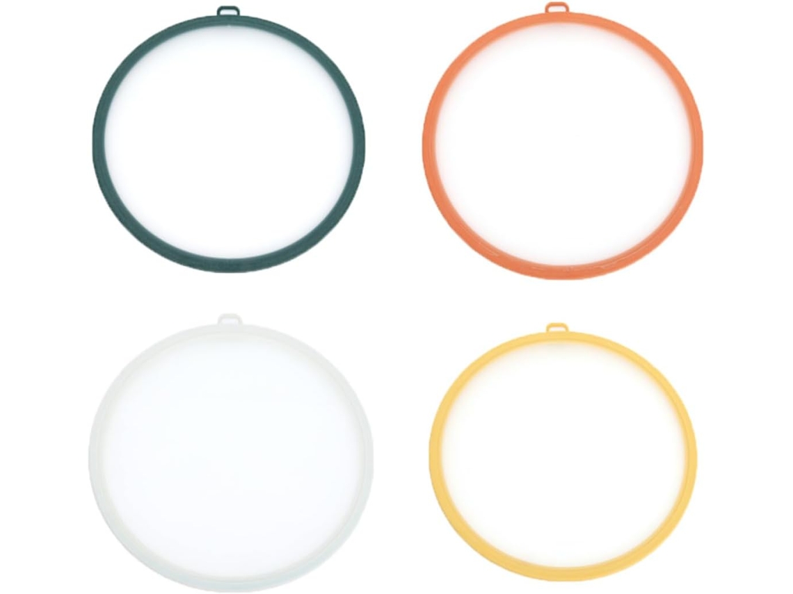 Tampas Universais De Armazenamento Alimentos Silicone 4 Unidades, Herméticas E Extensíveis Para Panelas, Vedação Reutilizáveis Manter Fresco Tigelas