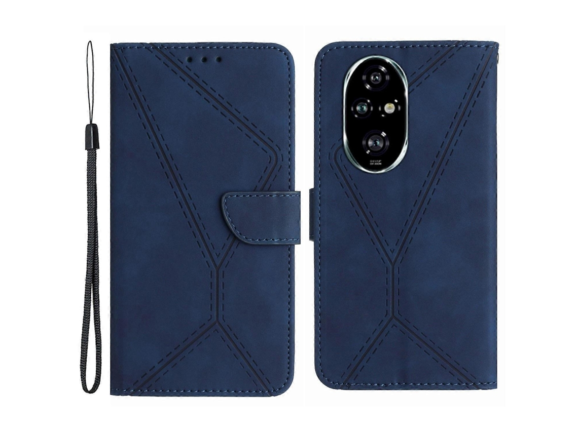 Capa De Couro Com Estampa De Linhas Para Honor 200 5g